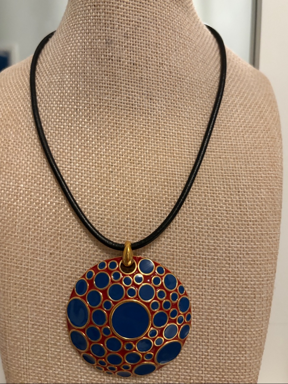 Joan Rivers Classic Collection Blue and Red Bubble Pendant Necklace